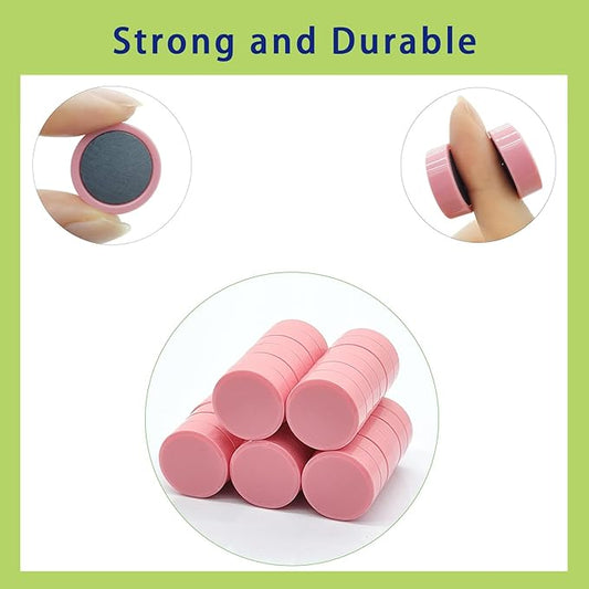 Fridge Magnets, 30 Pcs Strong Refrigerator Magnets, Heavy Duty Round Small Magnets for Whiteboard Fridge Locker Craft, Decorative Cute Mini Magnet for School Classroom Office Kitchen Home, Pink