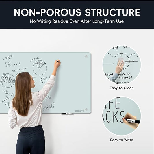 Magnetic Glass Whiteboard - Glass Dry Erase Board 36"x24" Large Frameless Glass Board for Walls Office School and Home