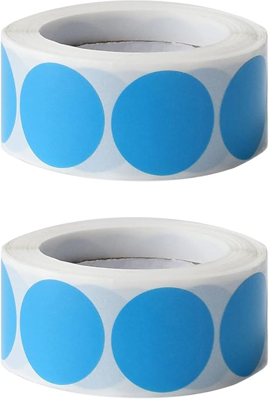 1000 Pieces 1 Inch Round Color Coding Labels Writable Circle Dot Labels Self Adhesive Color Round Stickers for Inventory Home Organize, File Classification(2 Rolls, Blue)