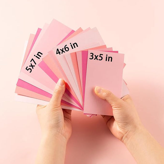 50 Sheets Colored Cardstock Paper 5 Colors, 250 GSM Heavy Card Stock for DIY Art Projects, Cards (Pink, 5x7)