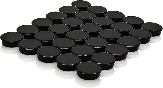 ZDZBLX Fridge Magnets, 30pcs Strong Refrigerator Magnets, Heavy Duty Small Magnets for Whiteboard, Office, Classroom, Lockers, Maps, DIY Crafts - Cute Mini Round Magnet for Fridge, Kitchen (Black)