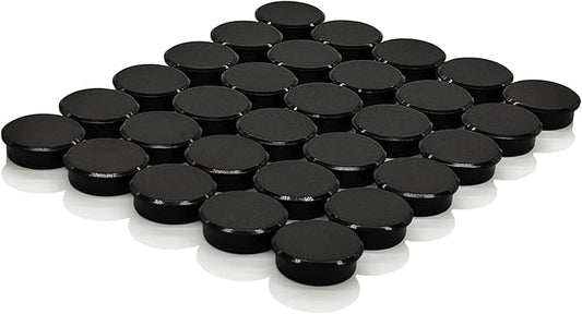 ZDZBLX Fridge Magnets, 30pcs Strong Refrigerator Magnets, Heavy Duty Small Magnets for Whiteboard, Office, Classroom, Lockers, Maps, DIY Crafts - Cute Mini Round Magnet for Fridge, Kitchen (Black)