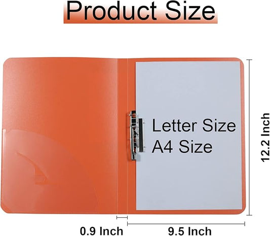 Acocony Punchless Binder with Clamp Letter Size Punchless Clamp Binder 8.5 x 11 Report Covers Plastic Vivid Multicolor Pack of 5