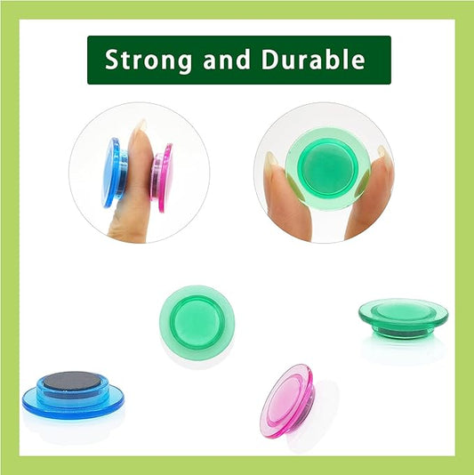 Fridge Magnets - 14 Pack Strong Refrigerator Magnets, Heavy Duty Small Magnets with 7 Colors, Whiteboard Magnet for Crafts, Locker, Office & Kitchen, Clear Round Mini Cute Decorative Magnet