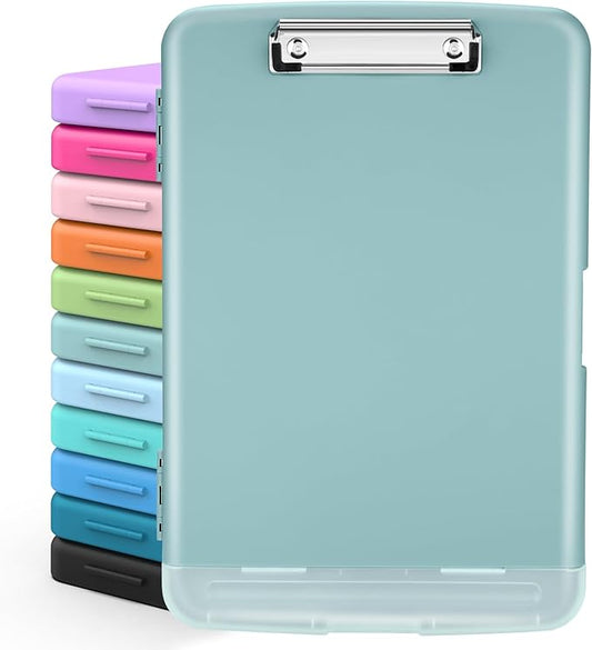 Sooez Clip Boards 8.5x11 with Storage, High Capacity Storage Clipboard, Nursing Clipboard Folder with Pen Holder, Heavy Duty Plastic Clipboard with Low Profile Clip, Clipboard Binder for Teacher, Work