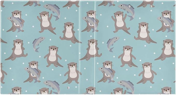 Cute Animal Otter Decorative 3 Ring Binder 2 Inch Large View Binders with Pockets File Organizer for Office College School, 1Pack