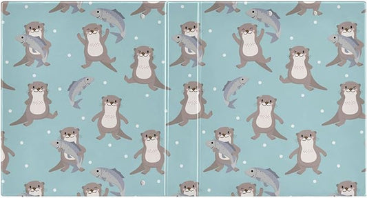 Cute Animal Otter Decorative 3 Ring Binder 2 Inch Large View Binders with Pockets File Organizer for Office College School, 1Pack