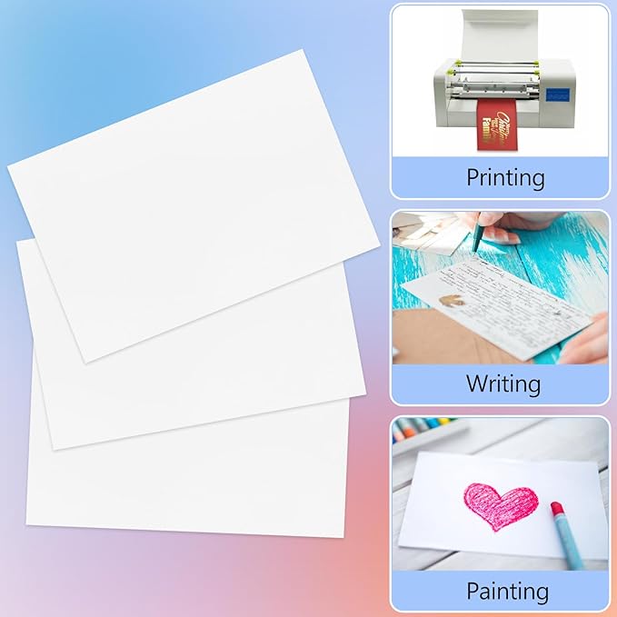 Utron 110 Sheets 4x6 Cardstock, 270 GSM Blank Postcard Paper, Matte White Printable Postcards for Making blank Index cards, Wedding Invitation cards, Thankyou Cards