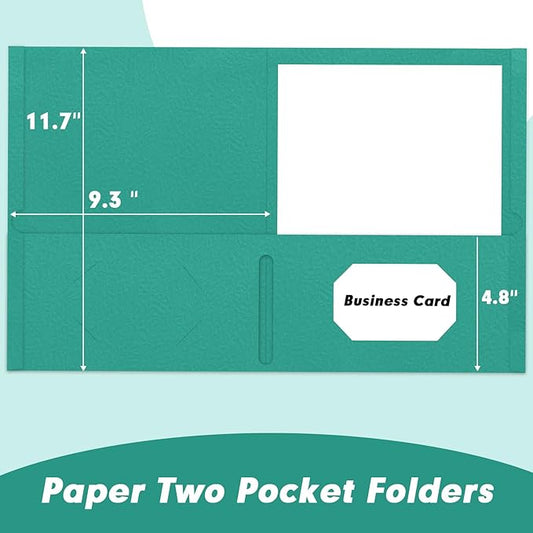 Two Pocket Folders, RAZCC 75 Pack File Folders with Pockets Fit Letter Size Paper, Thick Paper File Folder for School Office Business Home, Assorted 5 Colors