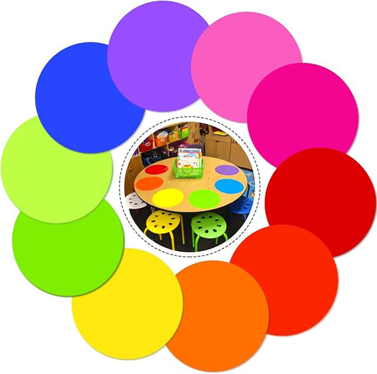 10 Pcs 11 Inch Dry Erase Dots Circles,Whiteboard Marker Removable Vinyl Stickers,Spots Wall Decals for Classroom,Drills and Training School Teaching Progress(10 Colors)