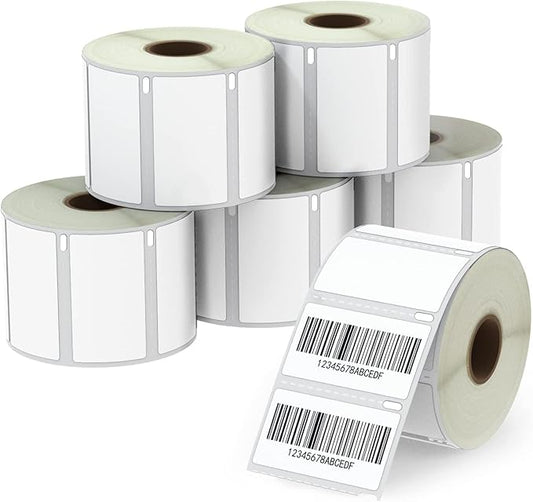 BETCKEY - Compatible DYMO 30334 (2-1/4" x 1-1/4") Multipurpose Barcode/FNSKU Labels, Perforated, Compatible with DYMO Labelwriter 450, 4XL, NOT Fit 550 & 5XL [6 Rolls/6000 Labels]