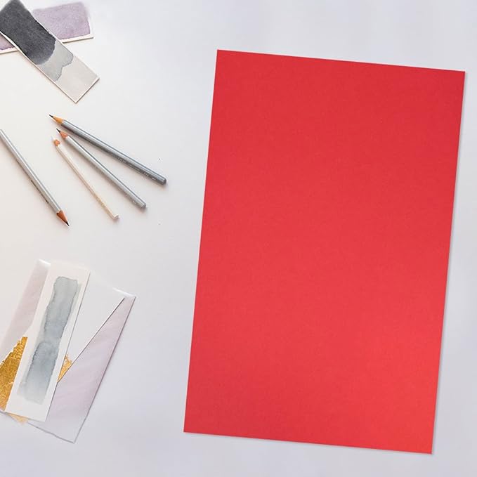 JAM PAPER Ledger 65lb Cardstock - 11 x 17 - Tabloid Coverstock - 176 gsm - Red Recycled - 50 Sheets/Pack