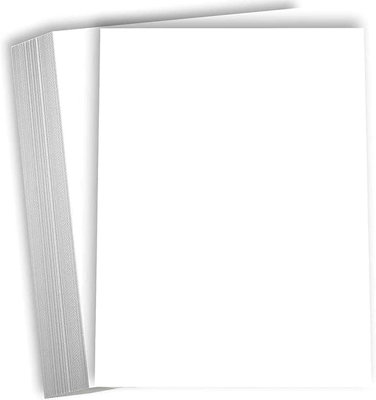 Hamilco White Cardstock Thick Paper 8 1/2 x 11" Blank Heavy Weight 100 lb Cover Card Stock - for Brochure Award and Stationery Printing 50 Pack