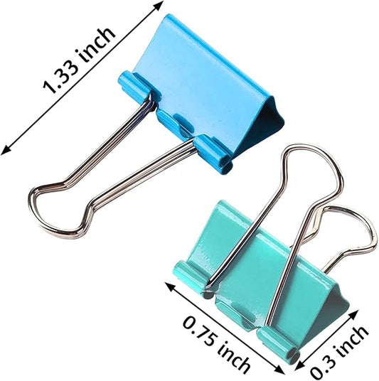 120 Pack Binder Clips 0.75 Inch, Small Paper Clamps, Assorted Color Mini Clips for Office Supplies, Home, School and Business
