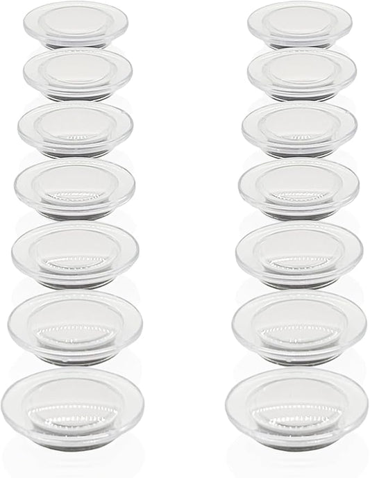 Fridge Magnets - 14 Pack Strong Refrigerator Magnets, Heavy Duty Small Magnets for Whiteboard, Locker, Crafts, Office, Classroom Use - Clear Decorative Cute Round Mini Magnet for Fridge (White)