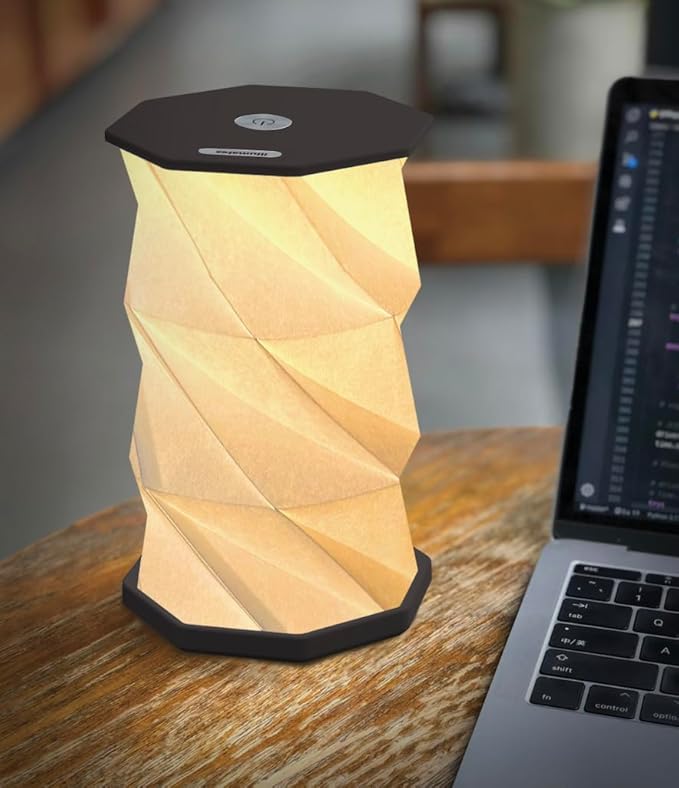 Foldable LED Desk Lamp – USB Rechargeable & Portable - Dimmable Touch Control Light with Adjustable Height up to 8.25" for Office, Travel, Bedside - Sleek & Modern Design (Black)