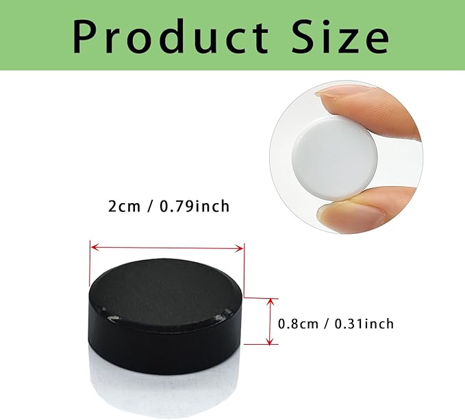 20PCS Fridge Magnets - Small Strong Refrigerator Magnets, Heavy Duty Magnets for Whiteboard, Decorative Cute Mini Round Magnet for Office Kitchen School Classroom Locker Crafts (Black+White)