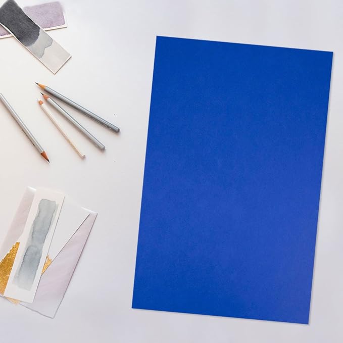 JAM PAPER Ledger 65lb Cardstock - 11 x 17 - Tabloid Coverstock - 176 gsm - Presidential Blue Recycled - 50 Sheets/Pack