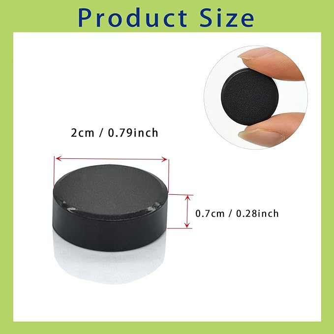 Fridge Magnets, 10 Pcs Strong Refrigerator Magnets, Heavy Duty Round Small Magnets for Whiteboard Fridge Locker Craft,Decorative Cute Mini Magnet for School Classroom Office Kitchen Home, Black