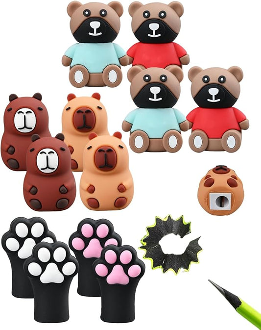 30 PCS Cute Pencil Sharpeners for Kids, Fun Pencil Sharpeners Bulk, Kids Pencil Sharpener Manual, Colored Pencils Sharpeners for Party Favors (12)