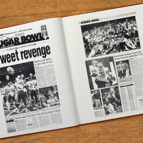 Signature gifts Personalized College Football Newspaper History Book, A3 Large Deluxe Hardcover - College Football Fan, Alumni, Students Keepsake Gift
