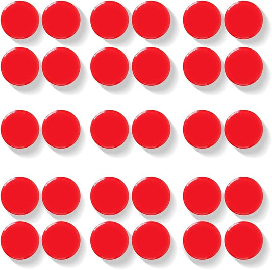 Fridge Magnets, 30 Pack Strong Small Heavy Duty Magnets, Decorative Mini Cute Round Refrigerator Magnets for Whiteboard, Crafts, Fridge, Locker, Classroom, Office,Kitchen (Red)