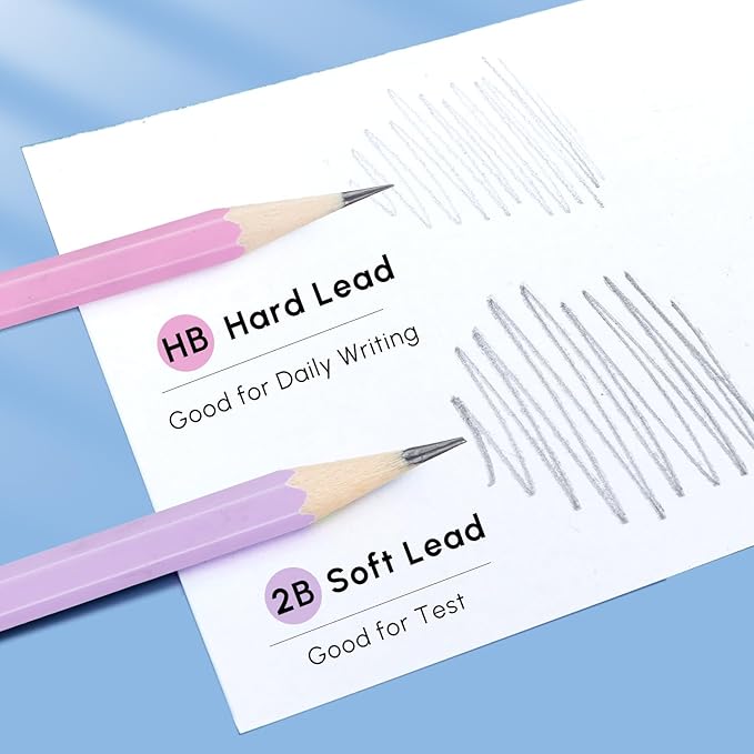 M&G 50 Pcs Hexagon Colored Pencils for Kids, Pink Unsharpened HB Pencils Graphite Wood Pencils with smooth writing for School, Office Supplies, Painting, Sketching, Weddings, Party