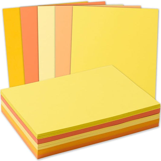 MixTeach 240 Sheets Assorted Yellow Cardstock Paper 8.5 x 11" Medium Thick Card Stock 180gsm/65lb Printable Kraft Paper for Boho Themed Scrapbooking, Card Making, Invitations, DIY Art Craft Supplies