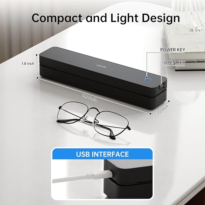 iDPRT Portable Thermal Printer, 300DPI Inkless-Bluetooth Small Mobile Printers Wireless for Travel, Office, Vehicles, Home Use, Supports 8.5" x 11" US Letter, A4 A5, Compatible with iOS, Android, PC