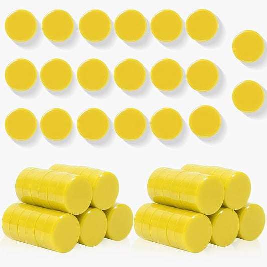 Fridge Magnets, 80PCS Yellow Small Strong Refrigerator Magnets, Cute Round Heavy Duty Magnets, Decorative Mini Magnet for Whiteboard, Fridge, Locker, Map, Classroom, School, Office, Kitchen