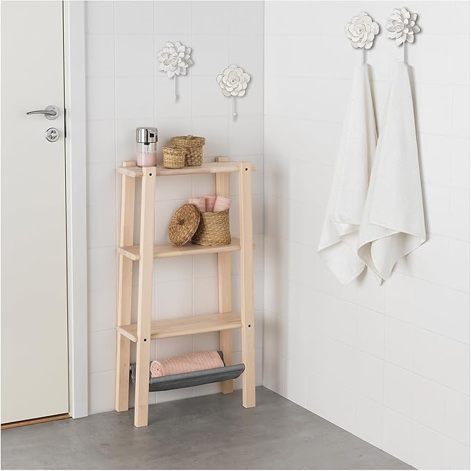 Guichifun Flower Coat Hooks Wall Decor - 2pcs Resin White Decorative Wall Hooks for Hanging Clothes Coats Towels Keys Bags Hats Bathroom Home Decoration Gift 4 x 1.5 x 7 Inch