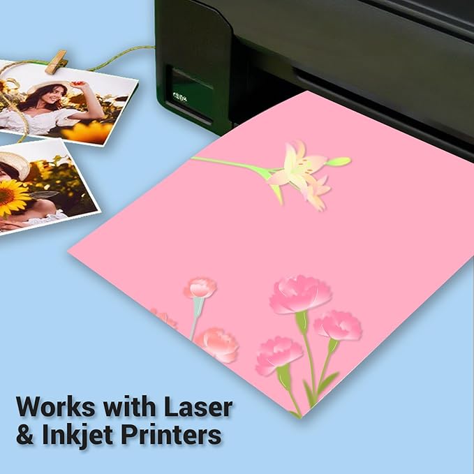 Pink Cardstock 8.5 x 11, Thick Printer Paper 75 lb/200 gsm, 40 Sheets Card Stock Pink, Heavy Card stock, Art CardStock Paper for Invitations, Diy Cards, Business Cards, Menus, Crafts, Drawing etc