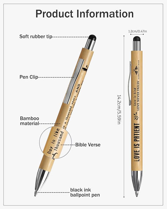 10 Pack Bible Verse Stylus Pens - Inspirational Scripture Gifts for Christians, Teachers, Office & School (Touchscreen, Black Ink, Religious Encouragement)