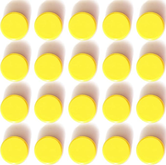 Fridge Magnets 20 Pcs, Strong Refrigerator Magnets Small Heavy Duty, Mini Round Magnets for Whiteboard, Office, Classroom, Cute Decorative Magnet for Fridge, Kitchen, Locker, Crafts (Yellow)