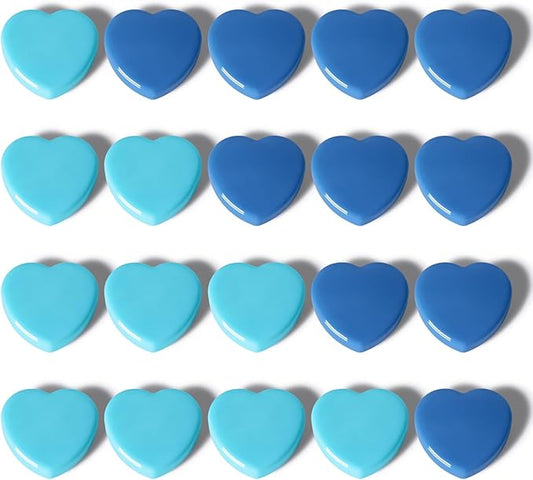 20PCS Fridge Magnets - Heavy Duty Refrigerator Magnets, Cute Small Strong Magnets for Whiteboard, Lockers & Kitchen - Mini Decorative Heart Magnet for Home, School Office Crafts Locker (Blue)