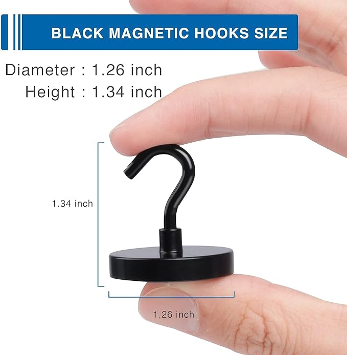 LOVIMAG Magnetic Hooks,100lbs Magnetic Hooks for Cruise Cabins, Cruise Essentials Must Haves for Travel, Strong Magnets with Hooks for Hanging, Heavy Duty Magnets with Epoxy Coating-12 Pcs