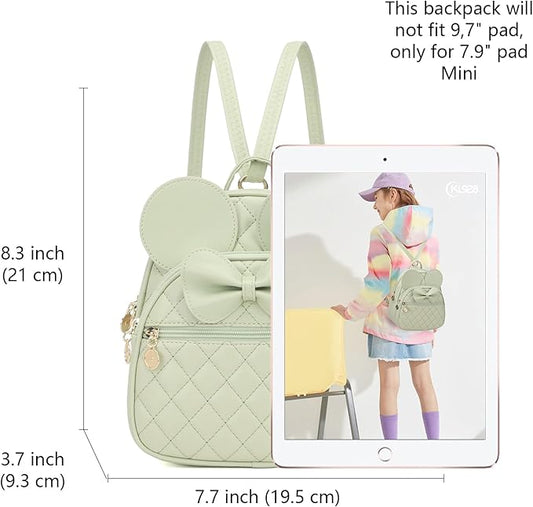 KL928 Girls Bowknot Polka Dot Cute Mini Backpack Small Daypacks Convertible Shoulder Bag Purse for Women