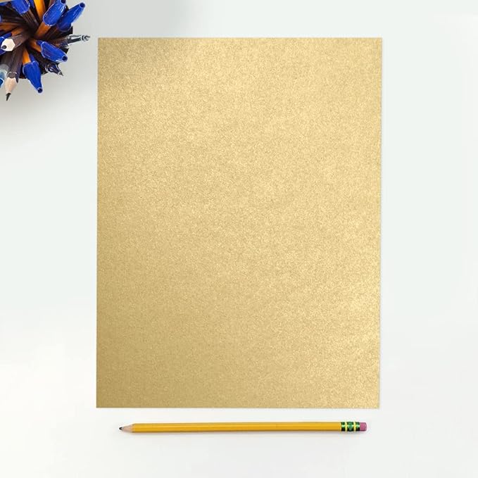 LUXPaper 8.5" x 11" Cardstock | Letter Size | Blonde Metallic | 107lb. Cover | 50 Qty