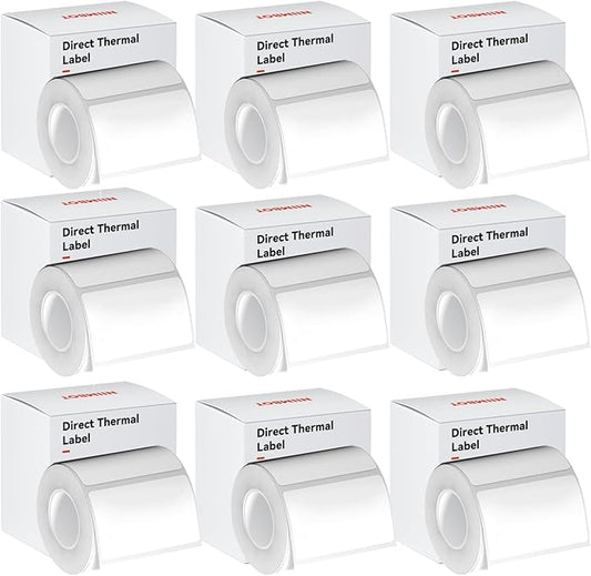 9Rolls White Label 50x30mm for NIIMBOT B1 B21 B3S Label Maker,Waterproof,Self-Adhesive Label Paper Office and Home Labeling Tape Replacement.