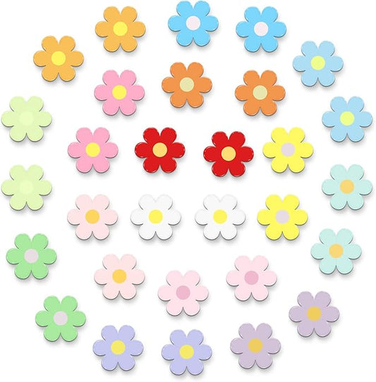 MORCART 30PCS Fridge Magnets, Flower Refrigerator Magnets Decoration for Locker Whiteboard Decorative Magnetic Board Cabinets Classroom Office Cubicle School Cute