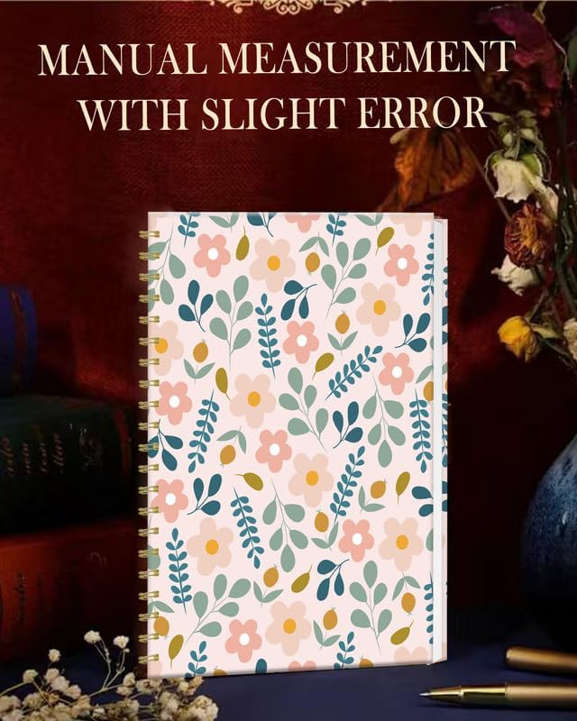 iampanda Spiral Journal Notebook,Strong Twin-Wire Binding with Premium Paper for Women,60 Sheets B5 College Ruled Notebook/Journal,Perfect for School Office Work,Cute Flower Leaf