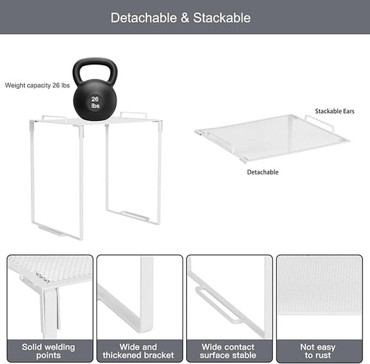 Locker Organizer Accessories Decorating Kit, Metal Mesh Locker Shelf, Magnetic Pen Holder,Mirror,Whiteboard, Markers, Magnets,Suitable for School,Work,Office,Gym (1pack-White)