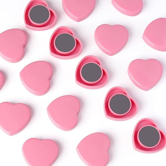 60PCS Fridge Magnets - Mini Heart Refrigerator Magnets - Heavy Duty Strong Magnets for Whiteboard, Map & Locker, Cute Pink Small Decorative Magnet for Classroom, Kitchen, Office, Home, Cabinet