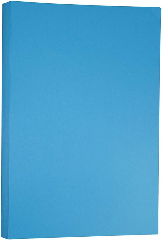 JAM PAPER Ledger 65lb Cardstock - 11 x 17 - Tabloid Coverstock - 176 gsm - Blue Recycled - 50 Sheets/Pack