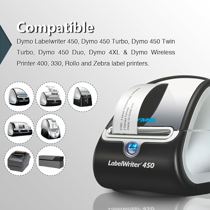 BETCKEY - Compatible DYMO 30323 (2-1/8" x 4") Shipping/Name Badge Labels, Perforated, Compatible with DYMO Labelwriter 450, 4XL, NOT Fit 550 & 5XL [1 Roll/240 Labels]