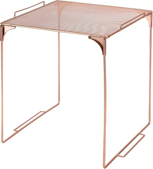 Locker Organizer Shelf Stackable Extra Locker Shelf for School Locker Organizer Storage Cabinet Accessories Suitable for School, Office, and Home use (1, Rose Gold)