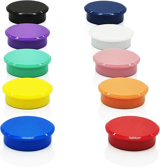 Fridge Magnets, 10 Pack Strong Refrigerator Magnets, Colorful Cute Mini Round Magnets for Whiteboard, 10 Colors Heavy Duty Small Magnet for Fridge Office Locker Crafts Classroom Dry Erase Board