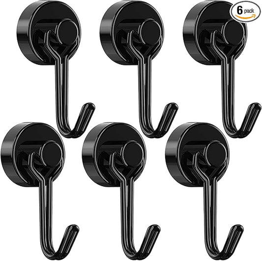 Tohoer Magnetic Hooks, Neodymium Magnets Hook Heavy Duty 30LBS with Rust Proof for Fridge, Refrigerator, Oven, Grill, BBQ, Key, Tools Holder, Utensil, Kitchen, Outdoor, Magnet for Hanging Wreaths