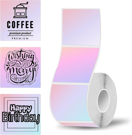 2 inch Square Thermal Labels for T50M/M106/M110/M220/M260 Label Maker, Thermal Printer Labels for Barcode, Shipping, Customized, Direct Thermal Stickers 140 PCS/1 Roll, Purple