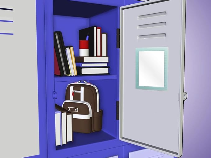 2 Pack Magnetic Locker Mirror for School Locker, Refrigerator, Office Cabinet, 6.3" x 4.8", Locker Accessories Rectangular Mirror (Soft Mint and White)